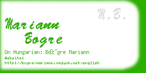 mariann bogre business card